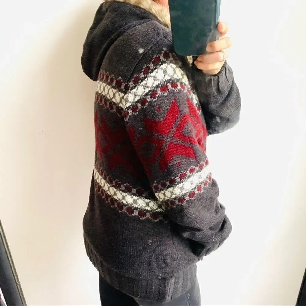 Buffalo David Bitton Aztec Sweater Hooded Jacket